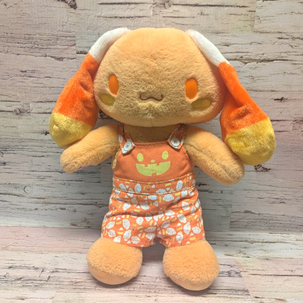 Sanrio Build a Bear Candy Corn Cinnamoroll Plush & Overalls Halloween 2023